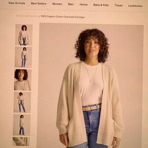 Nwt quince 100% cotton oversized cardigan